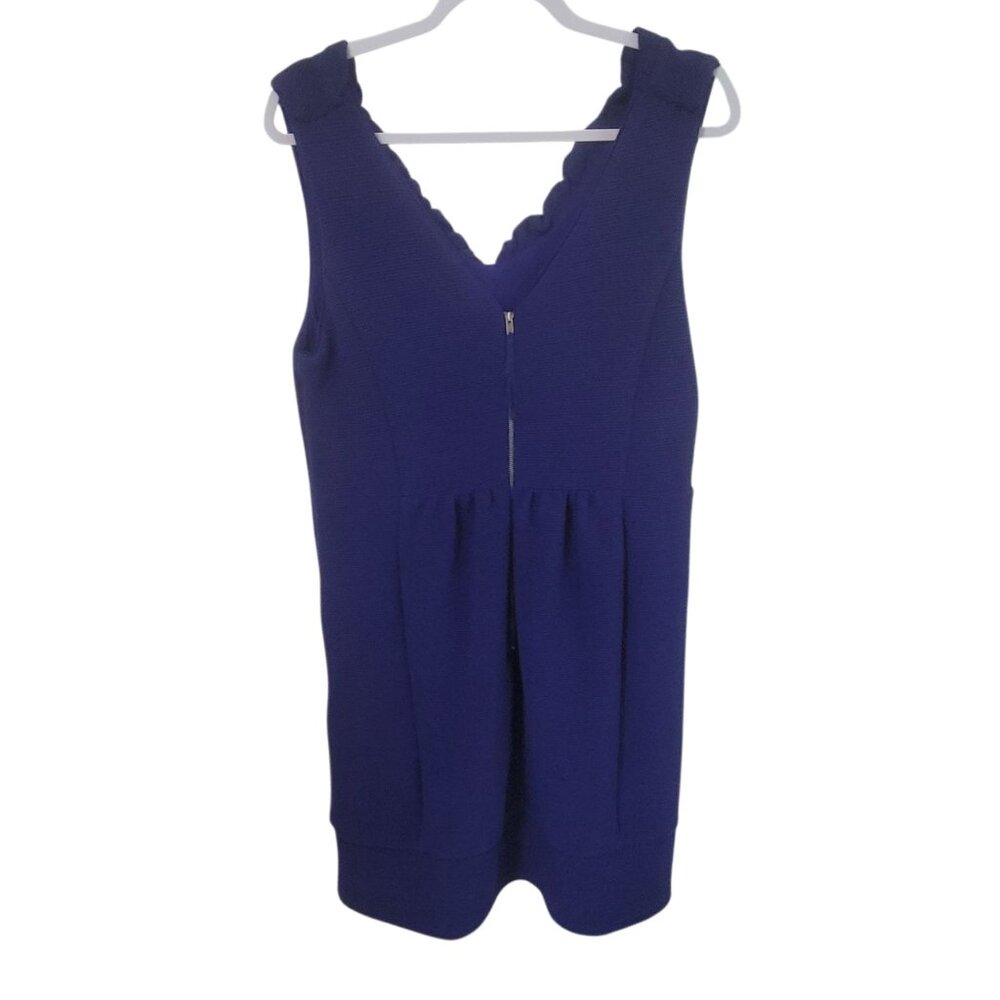 Maeve Ruffled Ottomon Mini Dress XL Ribbed Knit V-Neck Sleeveless Anthropology - Picture 4 of 8